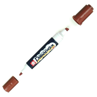 Маркер Sakura Permapaque, двухсторонний стержень 1.2/ 5.5 мм, #12 коричневый