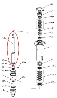 Iwata 94938400 Всасывающий шток насоса M433N / A433N