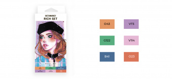 Набор маркеров Sketchmarker 6 RICH Set (6 шт. в картонной коробке)