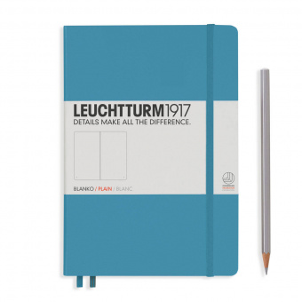 Leuchtturm1917 Блокнот нелинованный Classic A5, 249 пронумерованных страниц, твердая обложка, цвет нордический синий