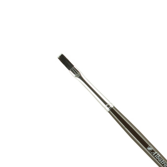 Кисть Альбатрос серии Художник, черная щетина, плоская №4, длинная ручка