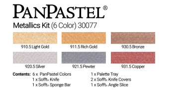 Набор PanPastel Metallics – Металлики (6 цветов) с дополнительными инструментами