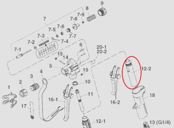 Iwata 93511180 Рукоятка пистолета ALG-72 WB