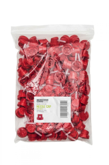 Кэп Montana Needle Medium Liner, красный с белой трубкой, 0,4-1,2 см (уп. 50 шт.)