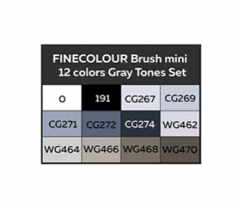 Набор Finecolour mini Brush 12 цветов Grey Set