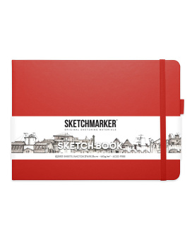 Sketchmarker Блокнот для зарисовок 140 г/кв. м, 80 л, 21*14,8 см, твердая обложка, красный