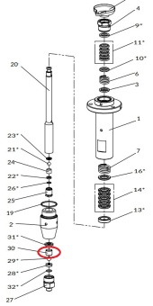 Iwata 04943940 Направляющая клапанного шарика для насоса iCon