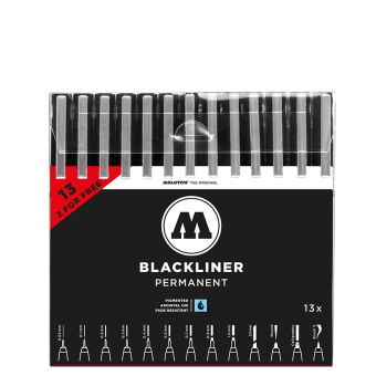 Набор линеров Molotow Blackliner Complete Set (13 шт.)