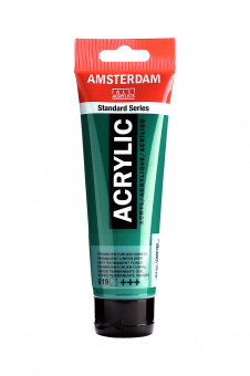 Краска акриловая Amsterdam туба 120 мл №619 Permanent green deep