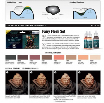 74101 Набор красок Vallejo Fairy Flesh (8 цветов)