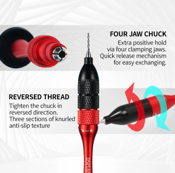 DSPIAE AT-SHD Алюминиевая ручная дрель с цанговым зажимом + набор сверл 10 шт. (0.3-1.2 мм)