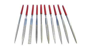 JAS 4351 Набор надфилей с ручками, алмазные, 10 шт., чехол