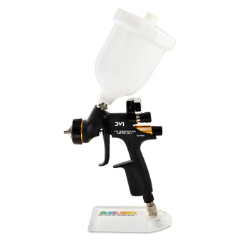 Краскопульт Devilbiss DV1 для лака с цифровым манометром и бачком, воздушная голова C2+