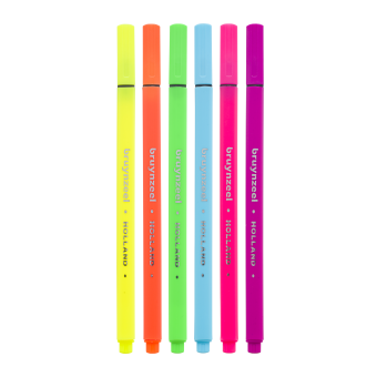 Набор капиллярных ручек Bruynzeel Teen Neon (линер 0,4 мм), 6 цветов, в картонной упаковке