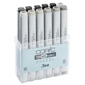 Набор маркеров Copic Classic Warm Gray 12 шт. в пластиковой упаковке