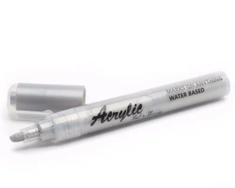 Маркер акриловый Fat&Skinny 2-5 мм silver