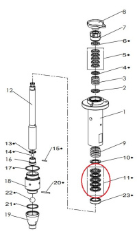 Iwata 04001510 Комплект нижних уплотнений насоса M433N / A433N
