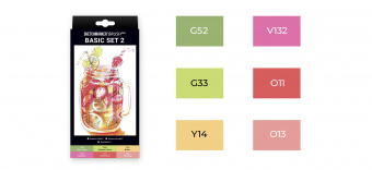Набор маркеров Sketchmarker Brush 6 BASIC Set 2 (6 шт. в картонной коробке)