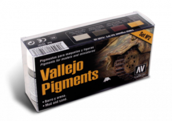 73197 Набор пигментов Vallejo Pigment Set no.2 Mud and Sand (4 цвета)