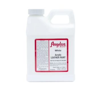 Краска для кожи и ткани Angelus Leather Acrylic Paint 005 White, 472 мл