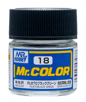 Mr. Hobby Краска 10 мл C18 RLM70 BLACK GREEN