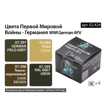 Набор спиртовых красок Jim Scale 02.424 “Цвета первой мировой Германия”
