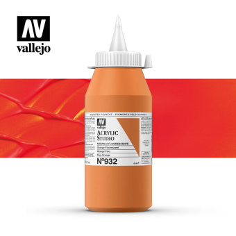 Краска Vallejo Acrylic Studio #932 Fluorescent Orange (Оранжевый флуоресцентный), 1 л