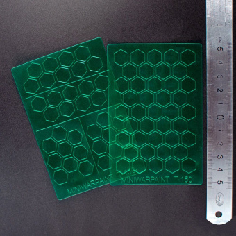 MiniWarPaint Трафарет окрасочный шестиугольники, размер М, 6 мм