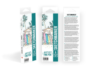 Набор капиллярных ручек Sketchmarker Artist fine pen Light colors, 6 цв.