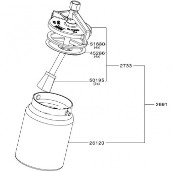 SATA 2691 Алюминиевый нижний бачок 1,0 л с крышкой для Jet H, GR/H, LM/H