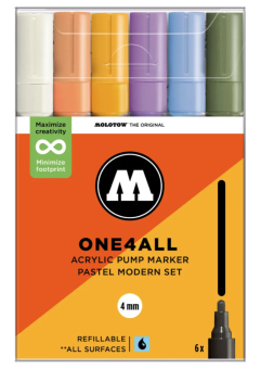 Набор маркеров Molotow ONE4ALL 227HS Pastel Modern Set (4 мм / 6 шт.)