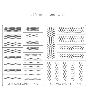 MiniWarPaint Маска окрасочная шестиугольники 1-2 мм, размер XS
