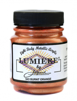 Нерастекающаяся металлическая краска по тканям Jacquard Lumiere оранжевый жженый 67 мл