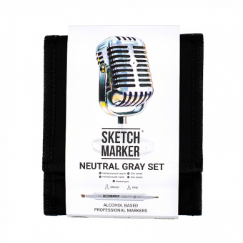 Набор маркеров Sketchmarker 12 Neutral Gray (12 шт. + сумка-органайзер)
