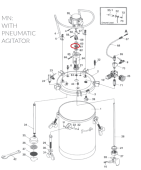 Iwata 04017430 V-образная уплотнительная насадка красконагнетательного бака PET 10MN / 30MN / 50MN