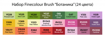 Набор маркеров Finecolour Brush 'Ботаника' (24 шт. в пенале)