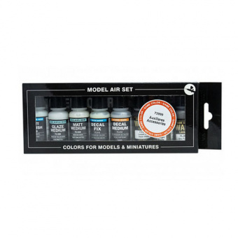 Vallejo Набор вспомогательных жидкостей Acrylicos, 8 шт. по 17 мл