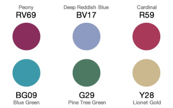 Набор маркеров Copic Ciao Jewel Tones 6 шт. в пластиковой упаковке