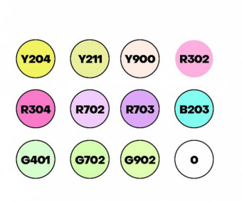 Набор спиртовых двусторонних Sketch маркеров Fat&Skinny PASTEL, 12 шт.