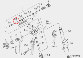 Iwata 03504180 Держатель пружины пистолета ALG-7 TE WB