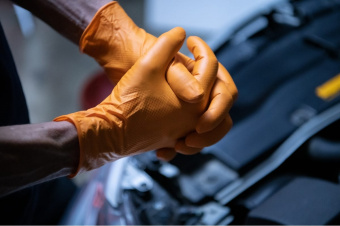 Jeta Safety JSN Natrix Перчатки нескользящие одноразовые оранжевые нитриловые, размер S