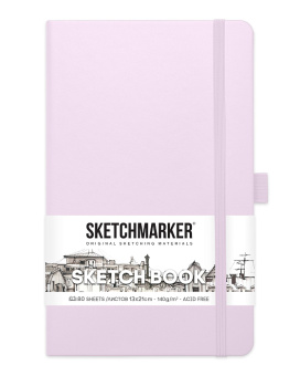 Sketchmarker Блокнот для зарисовок 140 г/кв. м, 80 л, 13*21 см, твердая обложка, лавандовый