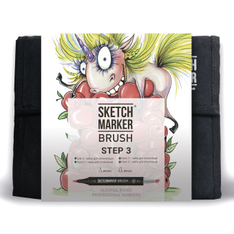 Набор маркеров Sketchmarker Brush step 3, для начинающих (36 шт. + сумка-органайзер)