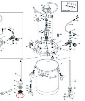 Iwata 04015300 Стопор корпуса фильтра красконагнетательного бака PET 30N / 30MN / 50N / 50MN