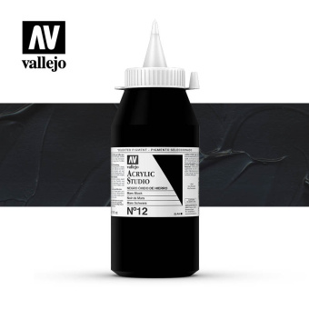 Краска Vallejo Acrylic Studio #12 Mars Black (Марс черный), 1 л