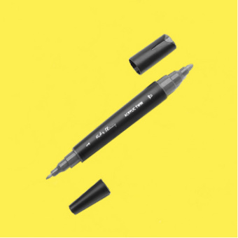 Маркер двусторонний акриловый Fat&Skinny FSTA-13 lemon yellow