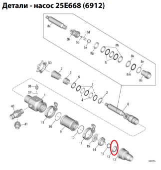 Graco 235962 Уплотнение всасывающего клапана насоса 25E668