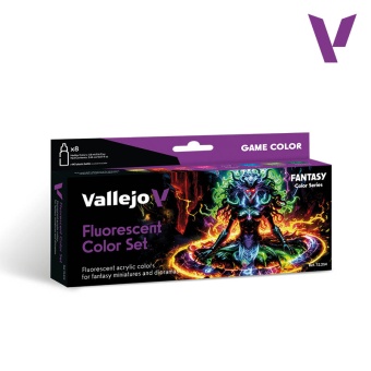 72214 Набор красок Vallejo Fluorescent Color Set (8 цветов)
