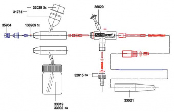 SATA 32029 Набор из трех пластиковых крышек 4 мл бачка для Satagraph 2