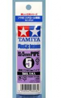 Tamiya 70136 Пластиковые трубки (круглые прозрачные), диаметром 5 мм, длина 40 см (5 шт.)